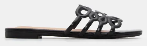 Flat Σανδάλια με Σχέδιο - Μαύρο