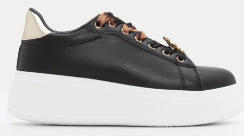 Sneakers με Διπλά Κορδόνια με Διακοσμητική Πεταλούδα - Μαύρο