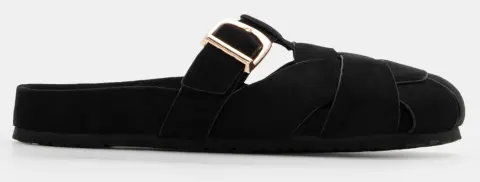 Mules με Περίτεχνα Λουράκια - Μαύρο