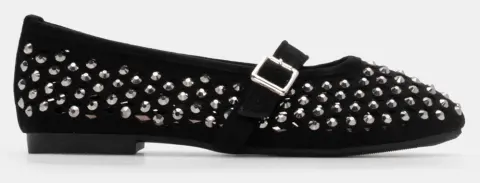 Μπαλαρίνες με Διακοσμητικά Τρούκς & Μπαρέτα - Μαύρο