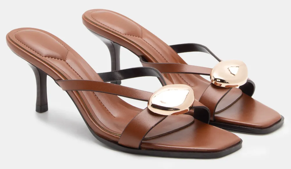 Mules με Διακοσμητική Τόκα - Κάμελ