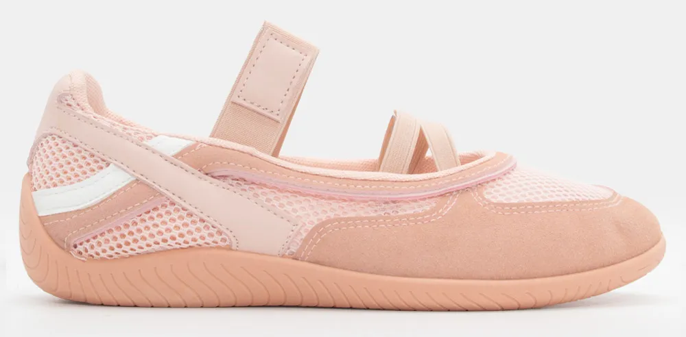 Sneakers Μπαλαρίνες με Λάστιχο - Ροζ