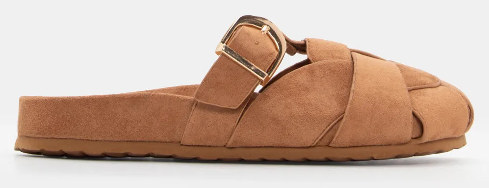 Mules με Περίτεχνα Λουράκια - Κάμελ