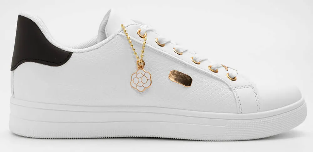 Sneakers Basic Snake Print - Άσπρο+Μαύρο