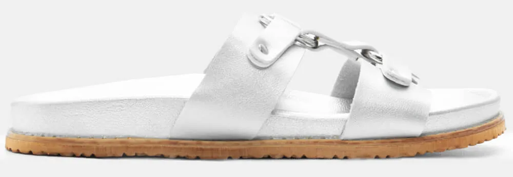 Σανδάλια Flatform με Φάσες & Κρίκους - Ασημί