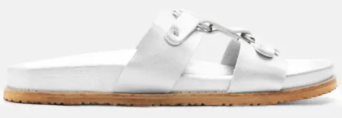 Σανδάλια Flatform με Φάσες & Κρίκους - Ασημί