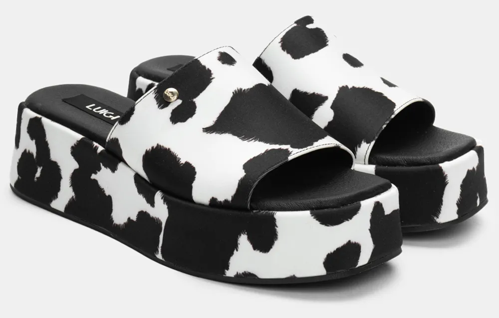 LUIGI DESIGN - Πλατφόρμες με Φαρδιά Φάσα - Άσπρο+Μαύρο