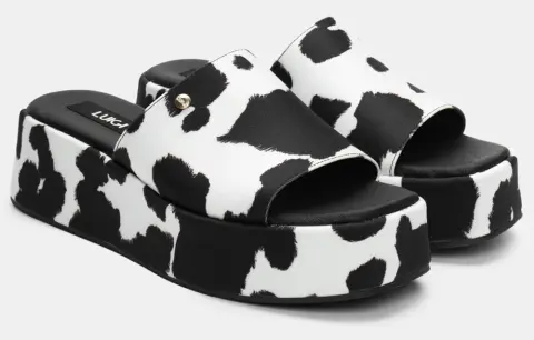 LUIGI DESIGN - Πλατφόρμες με Φαρδιά Φάσα - Άσπρο+Μαύρο