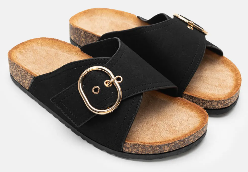 Σανδάλια Flatform με Τόκα - Μαύρο