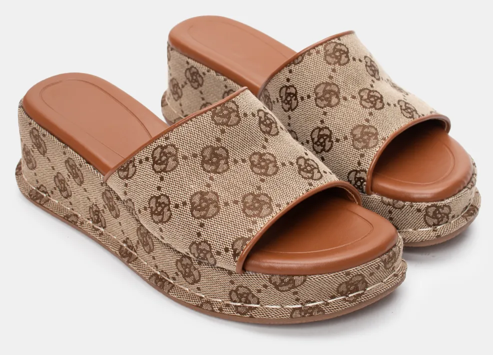 Πλατφόρμες με Φαρδιά Φάσα - Μπεζ-Σκούρο