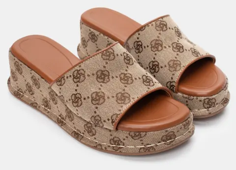 Πλατφόρμες με Φαρδιά Φάσα - Μπεζ-Σκούρο