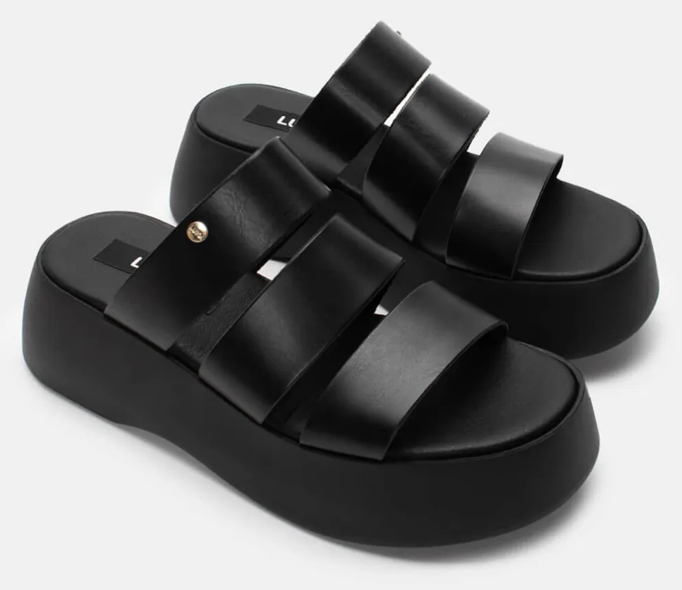 LUIGI DESIGN - Πλατφόρμες με Τριπλή Φάσα - Μαύρο