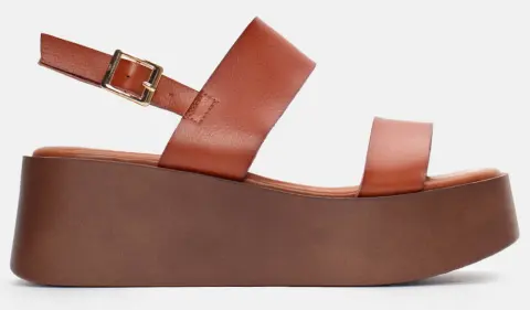 Πλατφόρμες με Λουράκια & Τόκα - Καφέ