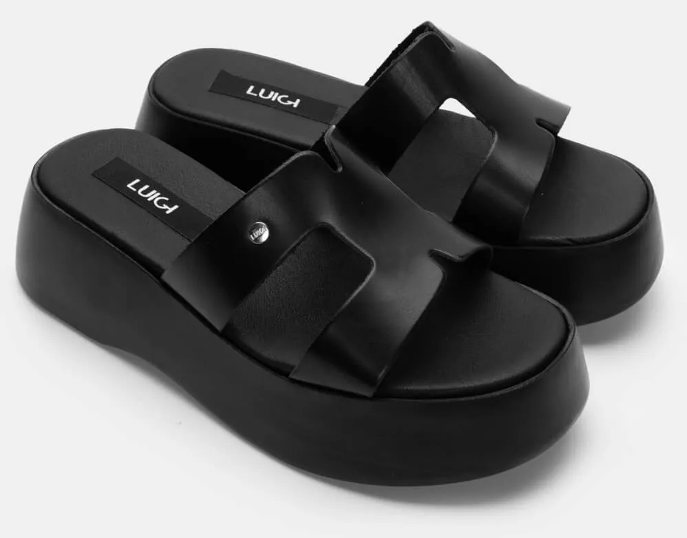 LUIGI DESIGN - Πλατφόρμες με Ανοίγματα στο Πλάι - Μαύρο