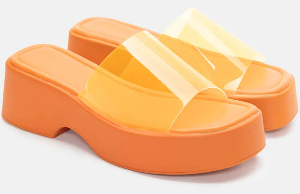 Πλατφόρμες με Φαρδιά Φάσα - Πορτοκαλί