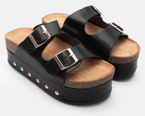 Πλατφόρμες με Διπλές Τόκες & Τρούκς - Μαύρο