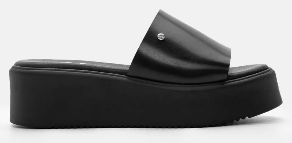 LUIGI DESIGN - Πλατφόρμες με Φαρδιά Φάσα - Μαύρο