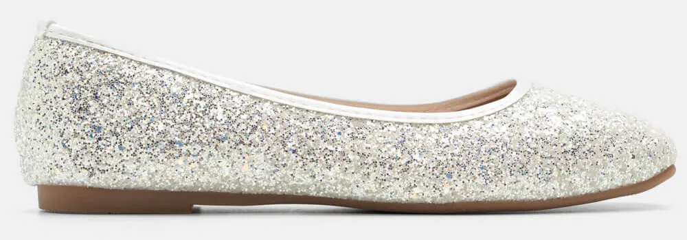 Μπαλαρίνες με Glitter - Λευκό