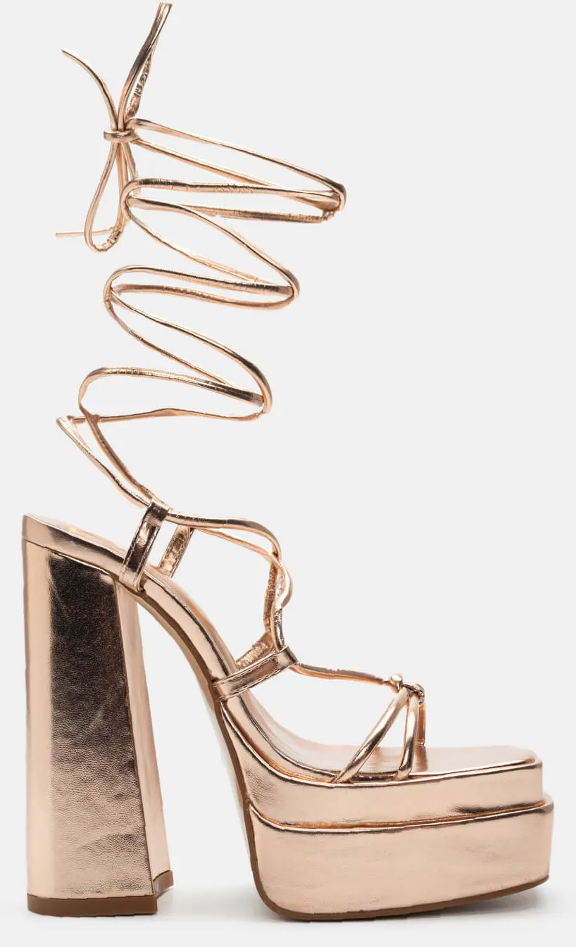 Πέδιλα Lace Up με Διπλή Φιάπα - Χαλκός