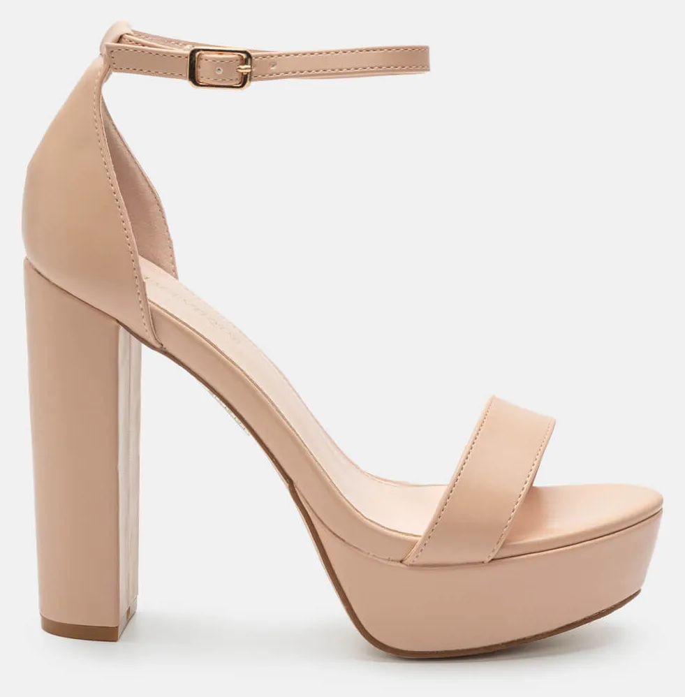 Πέδιλα με Κλειστή Φτέρνα & Φιάπα - Nude