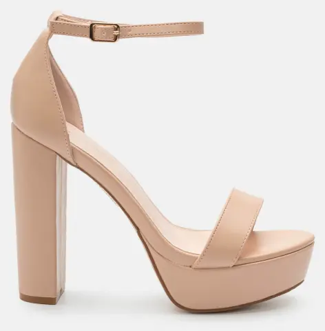 Πέδιλα με Κλειστή Φτέρνα & Φιάπα - Nude