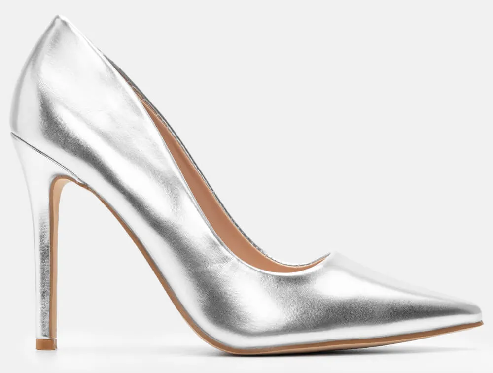 Γόβες Μυτερές Στιλέτο - Ασημί