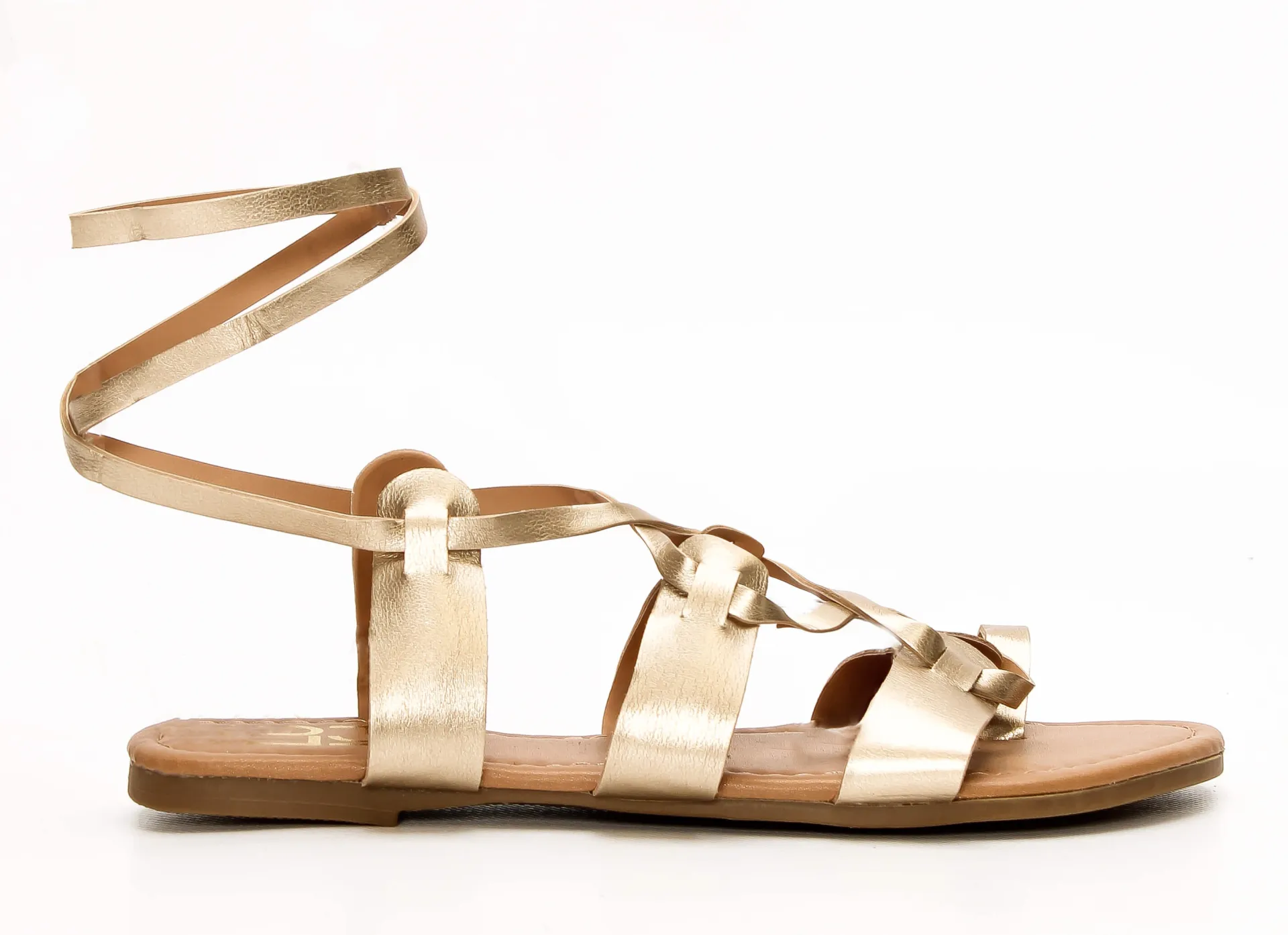 LUIGI DESIGN - Flat Σανδάλια Lace Up - Χρυσό