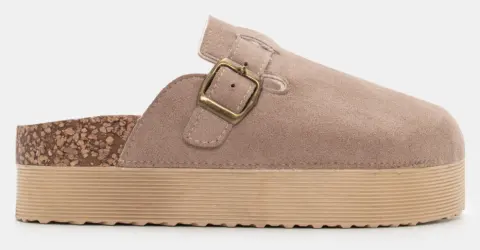 Clogs Σαμπό με Εσωτερική Επένδυση Γούνας & Τόκα - Μπεζ-Σκούρο