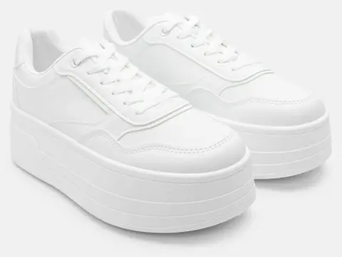 Sneakers Δίσολα Μονόχρωμα - Λευκό