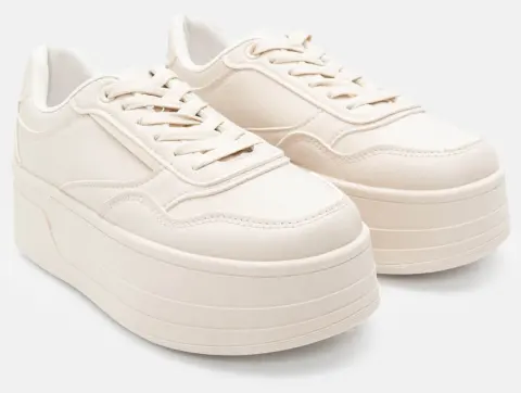 Sneakers Δίσολα Μονόχρωμα - Μπεζ