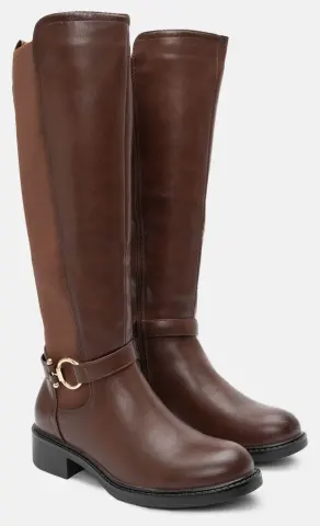 Μπότα με Λάστιχο & Διακοσμητική Τόκα - Κάμελ