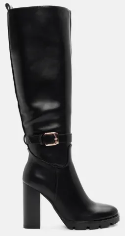 Μπότες με Διακοσμητικό Λουράκι - Μαύρο