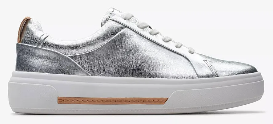 CLARKS Hollyhock Walk 26176310-Silver Leather MetallicSilver