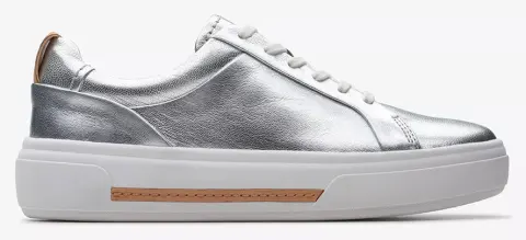 CLARKS Hollyhock Walk 26176310-Silver Leather MetallicSilver