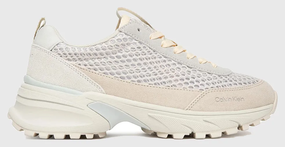 CALVIN KLEIN JEANS HIKE RUNNER LACE UP TECHMIX YW0YW02030-Z01 OffWhite
