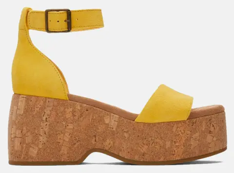 TOMS PIN YEL SUEDE WM LAILA SAND 10020761-YELLOW Yellow