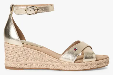 TOMMY HILFIGER MID WEDGE ESPAD X CROSS GOLD FW0FW09333-0HS Gold