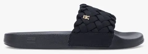 TOMMY HILFIGER TH BRAIDED POOL SLIDE FW0FW09203-BDS Black