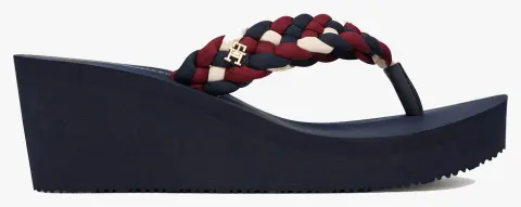 TOMMY HILFIGER TH WEDGE BRAIDED SUMMER SANDAL FW0FW09198-0GY NavyBlue