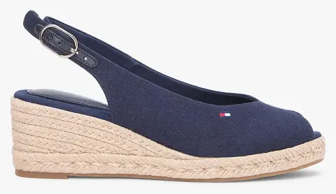 TOMMY HILFIGER MID WEDGE ESPAD SLINGBACK FW0FW09228-DW6 DarkBlue