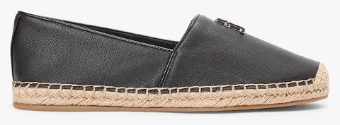 TOMMY HILFIGER TH LOGO LEATHER ESPADRILLE FW0FW09246-BDS Black