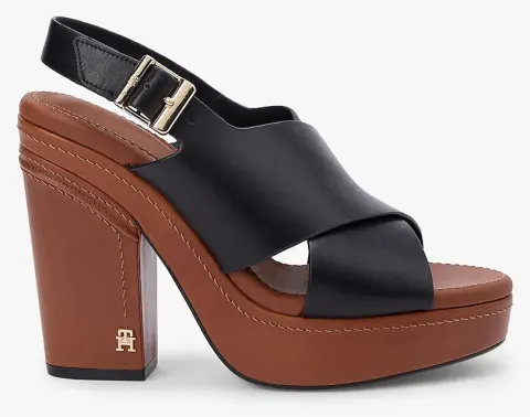 TOMMY HILFIGER LTH WRAPPED HEEL X CROSS FW0FW09274-BDS Black