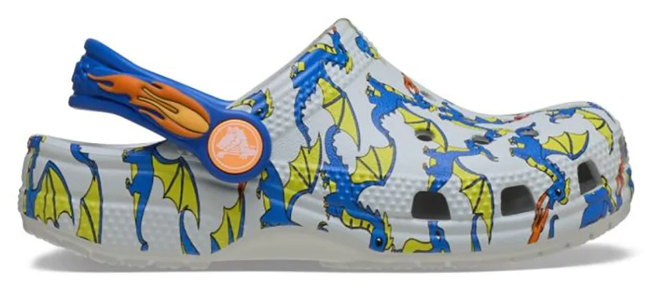 CROCS Classic Dragon Graphic Clog T 212514-1FT Mixed