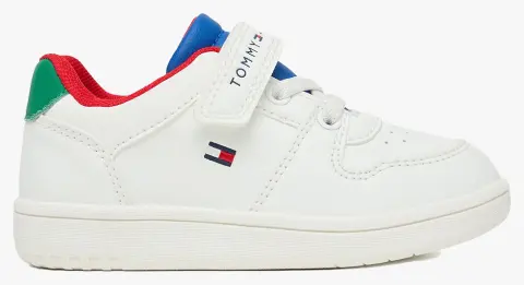 TOMMY HILFIGER LOW CUT LACE-UP/VELCRO SNEAKER T1X9-34344-1355-19-29-Y913 White