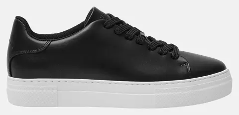 SELECTED SLHDAVID CHUNKY LEATHER SNEAKER NOOS 16095932-BLACK Black