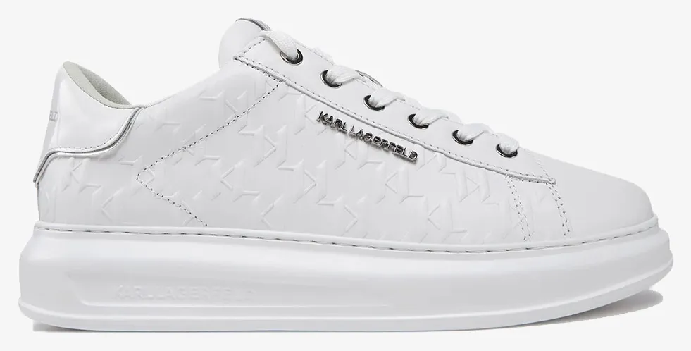 KARL LAGERFELD KAPRI MENS Monogram Emboss Lo KL52549K-01W White