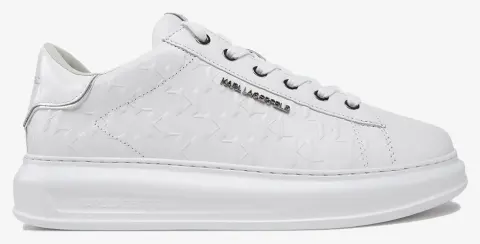 KARL LAGERFELD KAPRI MENS Monogram Emboss Lo KL52549K-01W White