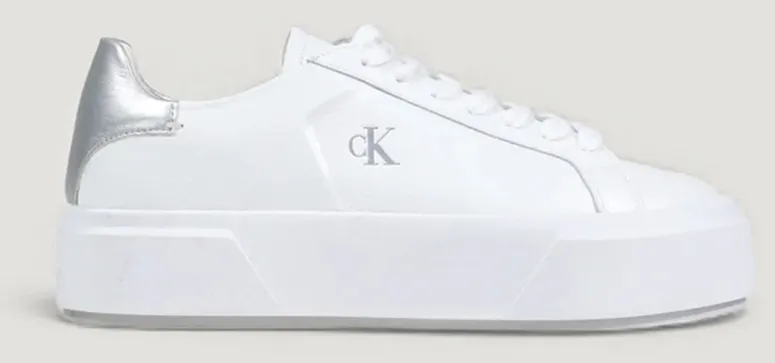 CALVIN KLEIN JEANS FLATFORM LACE UP LTH MET MG YW0YW01929-0LC White