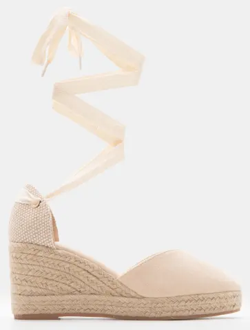 LUIGI DESIGN - Πλατφόρμες Εσπαντρίγιες Lace Up - Μπεζ