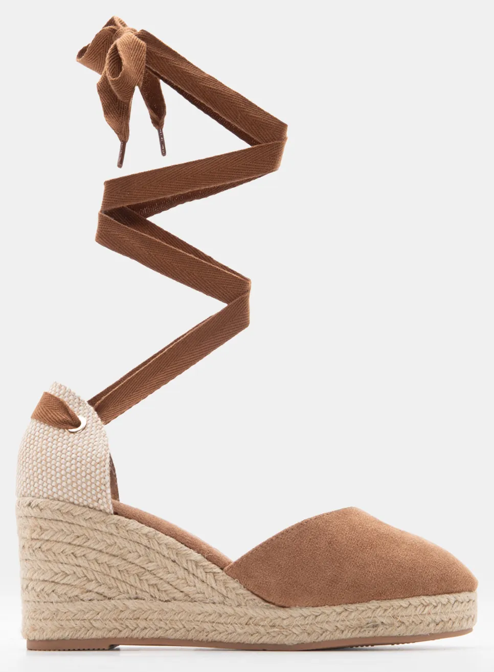 LUIGI DESIGN - Πλατφόρμες Εσπαντρίγιες Lace Up - Καφέ